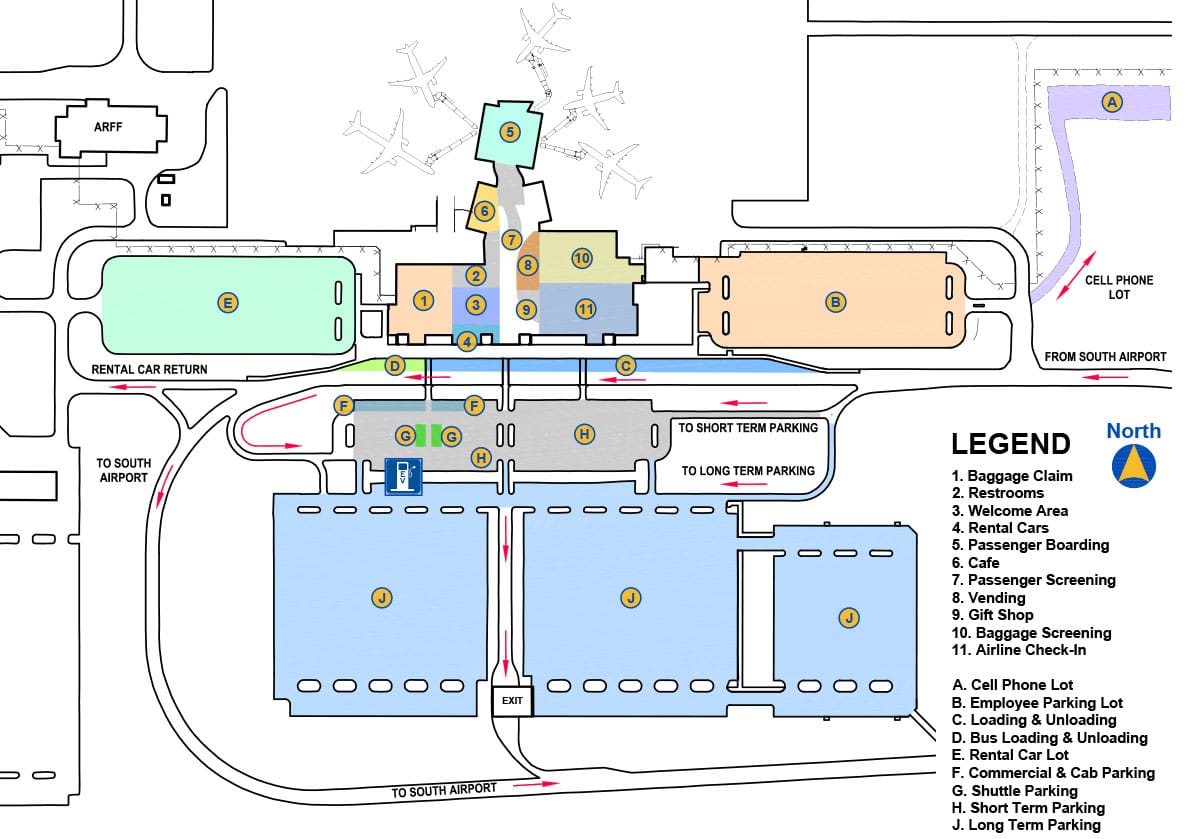 TVC Airport parking map